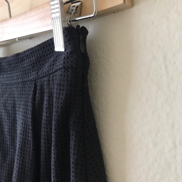 ZARA Deep Navy Midi Perforated Skirt - Picture 4 of 5